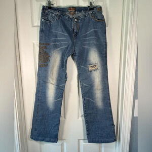Vintage Limited Edition Pelle Pelle Womens Y2K Denim Jeans Low Rise Size 31